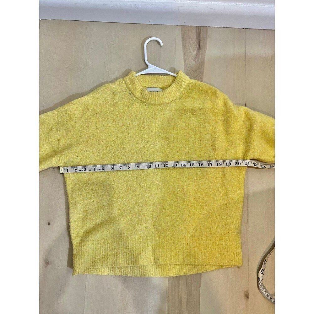 Abercrombie & Fitch Women Small Sunny Butter Yellow Knit Crewneck Sweatshirt - Picture 6 of 9